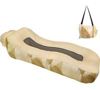 (Beige) Chaise longue gonflable, lit de plage ultraléger, portable, ergonomique, canapé pneumatique, canapé, étanche, anti-fuite, pour l'intérieur et l'extérieur, la randonnée, le camping, les voyages