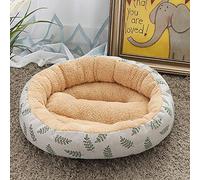 Beige/gris+feuille Fournitures pour animaux de compagnie Niche à la mode Litière pour chat Petit moyen Chien Tapis pour chien 50 50 14 cm