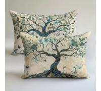 Beige Housse Coussin Exterieur Résistant à L'eau 40x70cm Arbre Exterieur Résistant à L'eau Lot de 2 en Lin Canapé Taie D'oreiller Décoratif Taie Salon Jardin Maison L'été Décoration Cadeaux LK-330