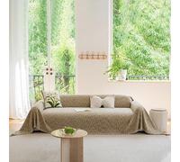 Beige Housse de canapé bohème, Lavable, antidérapante, Housse de Protection de Meubles, adaptée aux Animaux domestiques pour 1 à 4 Coussins, Housse de canapé en Chenille dou 180 × 260 cm （71" × 102"）