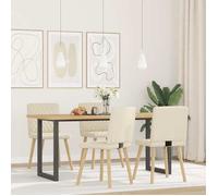 Beige Lot de 4 Chaises à manger - style classique - Lin - cadre en bois Maximum 110 kg @EU7800679