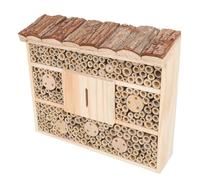 Beige Maison à Insectes Décorative pour Jardin en Bois et Cour | Style Cabane en Bois, pour Abeilles et Bêtes à Bon Dieu, Décor de Cour, Favorise la Pollinisation, 1 Pièce