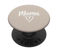 Beige - Mama Heart Elegant Script Maternité Esthétique PopSockets PopGrip Adhésif