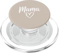 Beige - Mama Heart Elegant Script Maternité Esthétique PopSockets PopGrip pour MagSafe