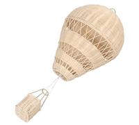 Beige Montgolfière en Rotin Tressé, Décoration Suspendue pour Chambre | Style Pastoral, Accessoire Photo, avec Cordon Lumineux, pour Chambre D’garçon et Filles et Chambre Garçon Fille