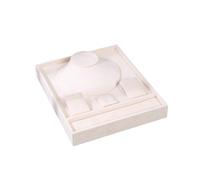 (Beige) Multifunctional Jewelry Drawer Tray Soft Velvets Storage Plate for Rings Elegant Necklace Bracelets Earring Organizer Gray