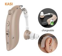 beige oreille gauche - Mini prothèse auditive numérique Rechargeable, réglable, amplificateur de tonalité et de son, Portable, pour personnes âgées sourdes