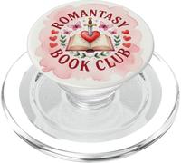 Beige Pink Cute Romantasy Book Club Bookish Heart Aesthetic PopSockets PopGrip pour MagSafe