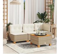 (Beige)Salon d'extérieur - Canapé d'angle de jardin - Sofa de jardin - avec coussins beige résine tressée - 63,5x63,5x62 cm @FR64727