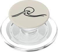 Beige : Soleil d'été, Vagues, Vagues, Contour de la Plage PopSockets PopGrip pour MagSafe