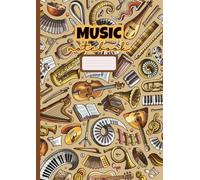 Beige Symphony: A4 Sheet Music Notebook with Musical Instruments Design: Professional 12-Staff Paper Journal | Premium Music Manuscript Book for Composers, Musicians & Students | 8.3 x 11.7 Inches