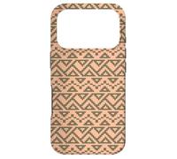Beige Tan Brown Zigzag Tribal Art Folk African Pattern Coque pour iPhone 17 Pro