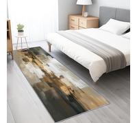Beige Tapis Couloir Long Antidérapant Lavable en Machine 80x240 cm Cuisine Chambre Adulte Interieur Bureau Poil Ras Praticiens de l'artPaysage Abstrait à l'huile
