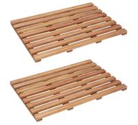 (Beige)Tapis de bain/fonds de baignoire - Magnifique Tapis de salle de bain 2 pcs Bois d'acacia massif 56x37 cm 31155