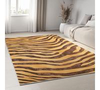 Beige Tapis Lavable, Nature Vibrant Imprimé Zèbre Réducteur de Bruit Facile à Nettoyer Paillasson - Antidérapant Imprimé Tapis 60 x 110 cm pour Salon Chambre Bureau