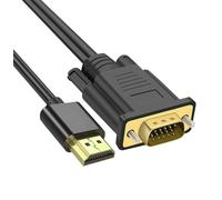 Beigemo 1.8M Câble adaptateur HDMI vers VGA (Male à Male) en plaqué or, Compatible avec Moniteur, projecteur, HDTV, Portable, PC Etc
