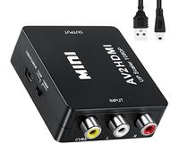 Beigemo Mini AV RCA CVBS vers HDMI Vidéo Audio Convertisseurs Adaptateur Support 720 1080P Compatible avec Caméra, Xbox 360, PS2, PS3, WII, N64, Gamecube, Snes, PSP