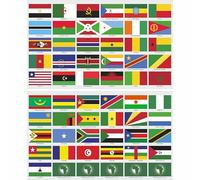 beihaasnatuerlich Lot de 60 autocollants pour drapeaux de pays africains - 2 feuilles - Résistant aux UV - Imperméable - Dimensions : 5 x 3 cm - Pour modélisme, valise, décoration