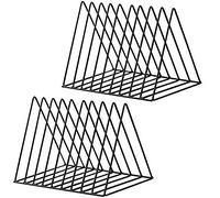 Beihaoer 2 pcs Porte-revues en Fer, étagère de Rangement Multifonction Triangulaire pour Bureau, bibliothèques (Noir)