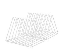 Beihaoer 2 pcs Porte-revues en Fer, étagère de Rangement Multifonction Triangulaire pour Bureau, bibliothèques (Blanc)