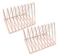 Beihaoer 2 pcs Support pour Magazines et journaux, étagère de Rangement Multifonction en Fer pour Bureau ou bibliothèque (Or Rose)