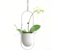 Beihaoer Décoration suspendue Pot Métal Boho Jardinière suspendue au plafond Bac à plantes pour plantes d'intérieur, plantes succulentes, plantes aériennes, cactus (Blanc)
