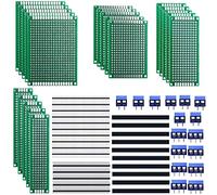 beihuazi® PCB Prototype Carte de Circuit Imprimé à Double Faces 20Pcs PCB Board + 15Pcs Bornier à Visser + 25Pcs Connecteur Mâle/Femelle pour le Projet de Soudage et de Bricolage électronique