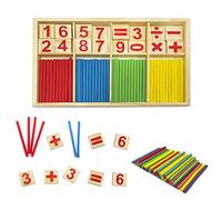 BEIIEB 1 lot de jouets mathématiques éducatifs, blocs colorés et jeux de mathématiques à bâton, jouets éducatifs pour enfants, plus 50 bâtons