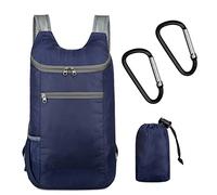 BEIIEB 1 sac à dos pliable ultra léger et imperméable avec 2 mousquetons pour randonnée, camping, escalade et sports nautiques pour homme et femme, bleu, 1