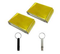 BEIIEB 2 couvertures de Survie d'urgence Sacs de Couchage d'urgence couvertures Chaudes imperméables Chaudes adaptées au Camping en Plein air et à la randonnée