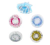 BEIIEB B Lot de 5 supports de dessous de verre gonflables, porte-gobelets gonflables, accessoires de piscine, porte-gobelet flottants pour fêtes d'été et jouets de bain pour enfants