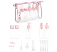 BEIIEB Lot de 16 flacons de voyage en plastique anti-fuite pour shampooing, gel douche, crème cosmétique