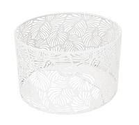 BEIJIALY Abat-Jour Tambour en Métal, Couvercle Ajouré, Style Simple Moderne, Décoration de la Maison pour Ampoules E14 E27 (Blanc)