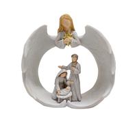 BEIJIALY Figurines de la Nativité de Noël, Statue de la Nativité de la Gardienne Angélique en Résine, Ensemble de Figurines de la Sainte Famille, Mini Crèche de Noël, Décorations