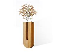 BEIJIALY Jardinière Murale Intérieure, Station de Propagation, Vase Suspendu en Bois pour Fleurs Séchées, Vase Mural de Fleurs de Bohême, Jardinière Suspendue en Bois, Vase de(Couleur Noyer)