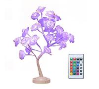 BEIJIALY Lampe Fleur, 16 Couleurs Rose Fleur Arbre Lampe Bonsaï Arbre Lumières, Changement de Couleur Multicolore Led Rose Lampe de Table avec Télécommande pour Chambre Salon(16 couleurs)