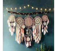 BEIJIALY Lot de 5 attrape-rêves bohème en macramé fait à la main avec plumes pour chambre à coucher, salon, décoration de mariage