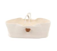BEIJIALY Panier de Couchage pour Bébé, Panier à Langer Pliable Sécurité Portable en Coton Panier de Transport pour Bébé avec Matelas, Panier de Couchage Respirant pour Nouveau-né(Blanc)