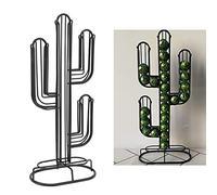 BEIJIALY Porte-dosette de Café en Forme de Cactus, Organisateur de Support de Stockage de Capsules de Café en Fer Noir pour la Maison Pouvant Contenir 48 Dosettes de Café, Support de Support pour Orga