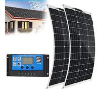 BEIJIAYI Kit De Panneaux Solaires 1000w 2pcs 500w, Système De Panneau Solaire Flexible Hors Réseau Module Monocristallin Photovoltaïque 18v, avec Deux Ports USB