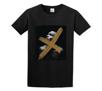 Beijili Men's Round Neck T-Shirt Autumn Leaves Chris Brown Hand Wash Recommended Black M