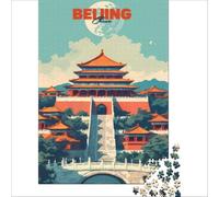 Beijing Retro Travel Puzzles 1000 pièces | puzzle pour un jour de neige l'activité intérieure parfaite quand la neige vous garde à la maison toute la journée38x26cm