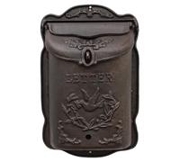 BeiJingYZ Boite aux Lettres Exterieur en Fonte, Ancienne Boîte aux Lettres Décorative Européenne Rétro avec Gaufrage pour Jardins, Villas, Magasins, 25x10x39 cm
