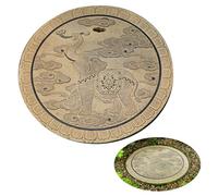 BeiJingYZ Couvercle de Regard Sculptés, Plaque Egout Décoratifs, Couvercle Fosse Septique en Pierre pour Jardins, Parcs et Sites Pittoresques(Yellow)