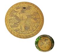 BeiJingYZ Couvercle de Regard Sculptés, Plaque Egout Décoratifs, Couvercle Fosse Septique en Pierre pour Jardins, Parcs et Sites Pittoresques(Gold)