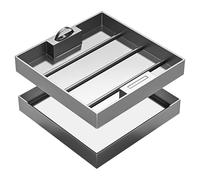 BeiJingYZ Couvercle Fosse Septique Encastrés, Couvercle de Regard avec Base et Poignée, Plaque D'égout Dissimulé en Acier Inoxydable, Remplissage D'asphalte/Terre/Sable(60x60x5cm/23.6x23.6x2in)