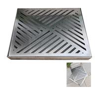BeiJingYZ Grille Caniveau en Acier Inoxydable, Siphon de Sol Métallique avec Maille, Plaque Egout de Drain et Cadre pour Balcon, Jardin, Cour(30x30x3cm/12x12x1.2in)