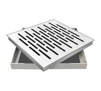 BeiJingYZ Grille Caniveau Métallique, Couvercle de Regard de Drain Extérieur, Siphon de Sol Carrée en Acier Inoxydable pour Sol en Béton, Cour, Trottoir(20x40x3cm/7.5x15.7x1.2in)