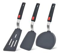 Beijiyi Lot de 3 spatules en silicone résistantes à la chaleur de 315,6 °C pour ustensiles de cuisine antiadhésifs, grands ustensiles de cuisine flexibles sans BPA pour œufs, crêpes, poissons,