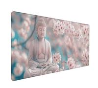 BEIJUYHU Tapis de Souris, Texturé, Résistant à l'usure, Lavable, Tapis de Souris Rose Bouddha Tapis de Souris Antidérapant, Convient pour Les Jeux, la Maison et Le Bureau, 700x300x3mm 8-9